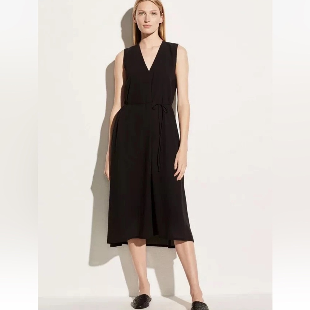Vince Lightweight Sleeveless Cotton Black Dress Size XS